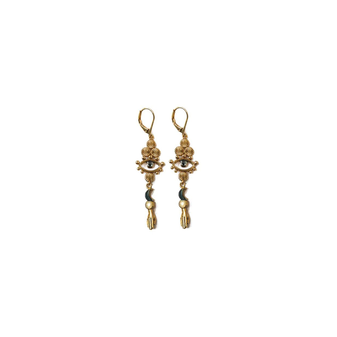 Sacha Moon sun hand earrings