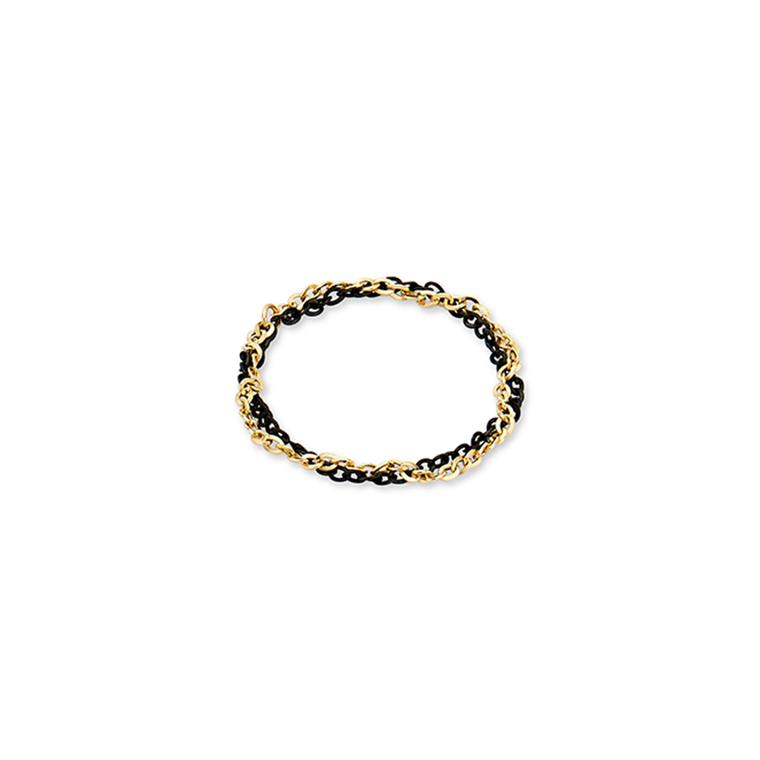 Black and Yellow Gold Chain Ring