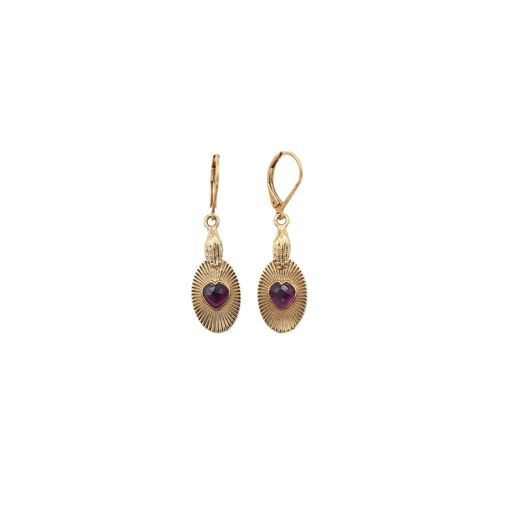 Sacha hand heart stone earrings