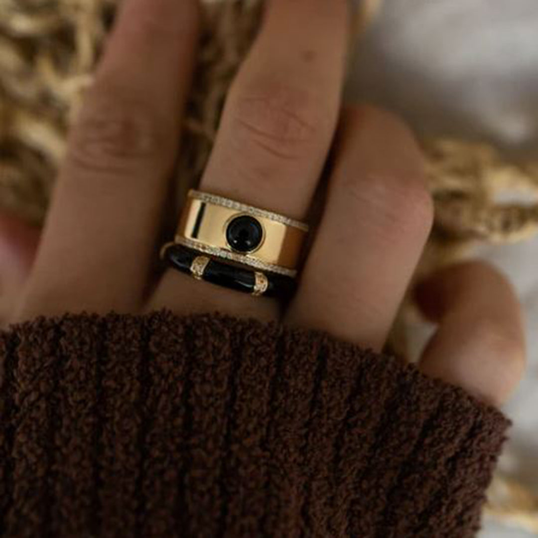 Black Lamll Stacking Ring