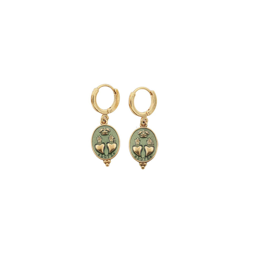 Sacha heart medal earrings