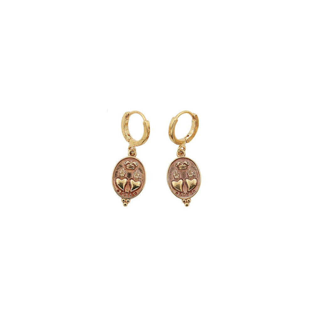 Sacha heart medal earrings