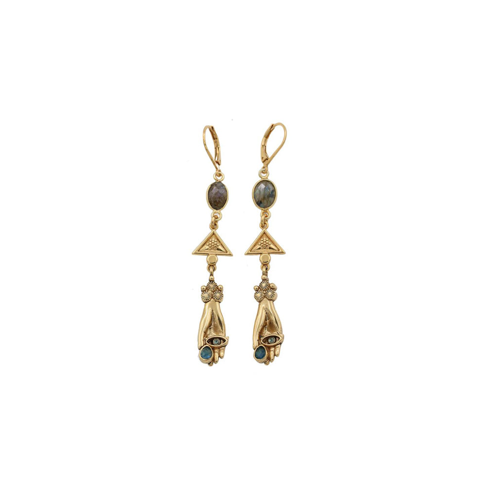 Sacha triangle drop hand earrings