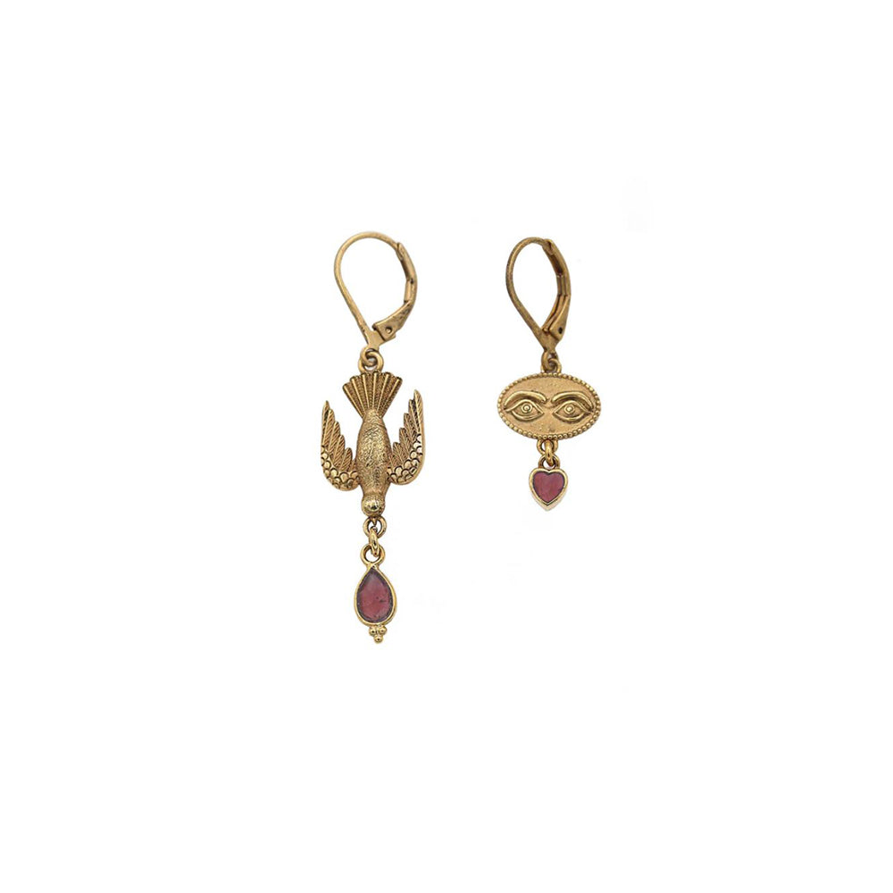 Sacha Asymmetrical Bird Eye Earrings