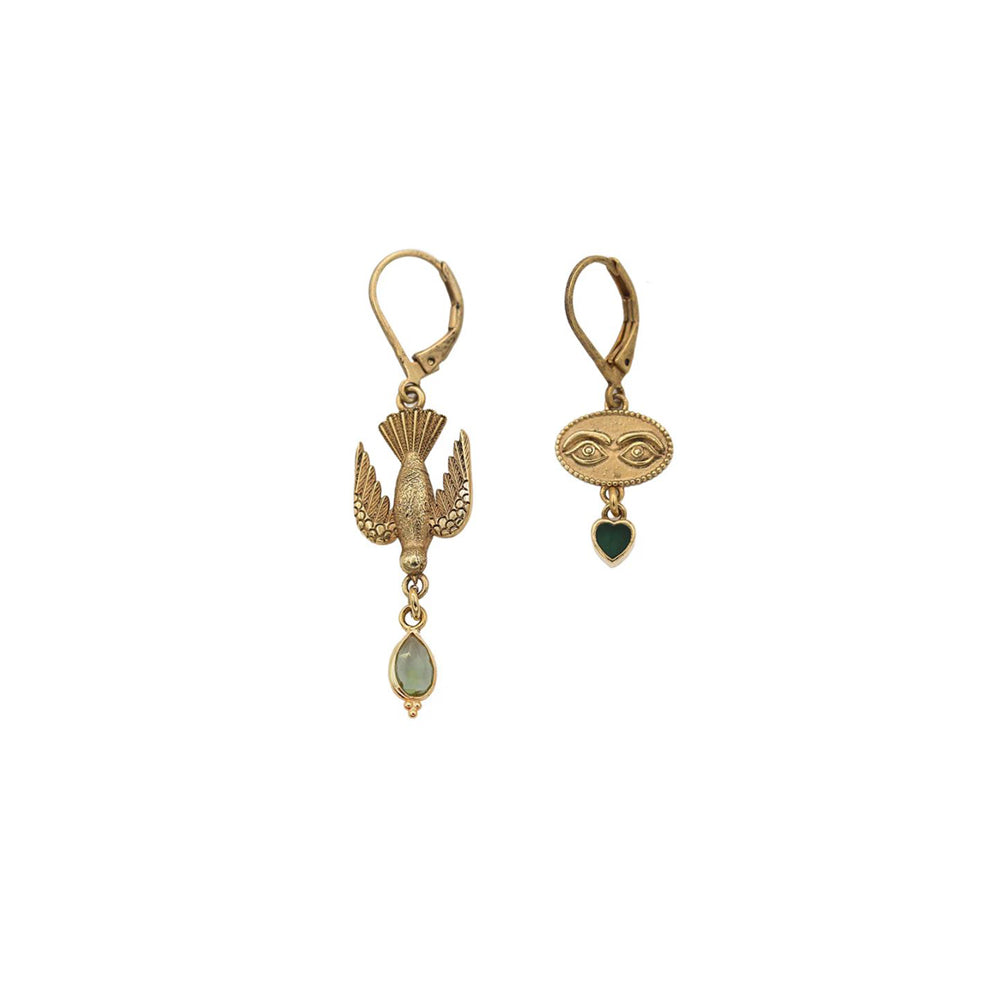 Sacha Asymmetrical Bird Eye Earrings