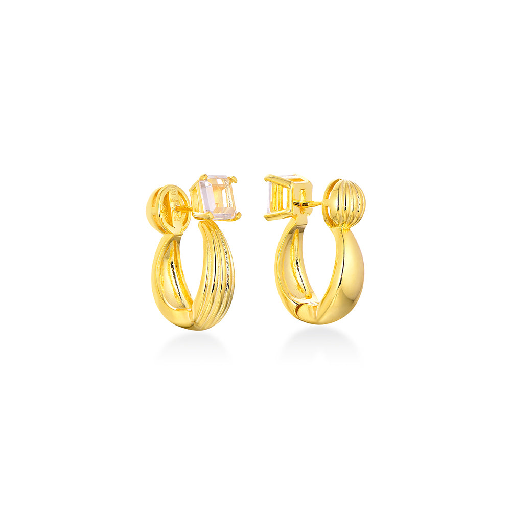 Shell & Asscher Earrings