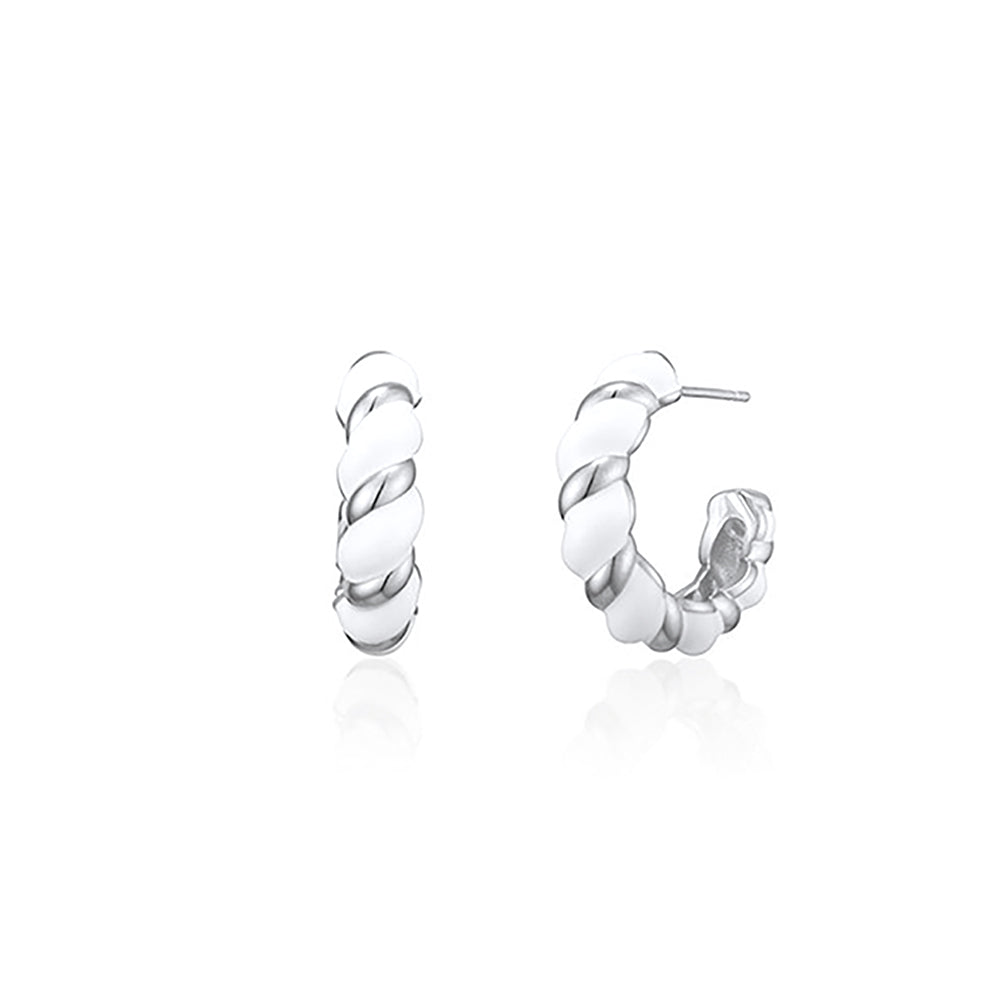 Pop White Twist White Earrings