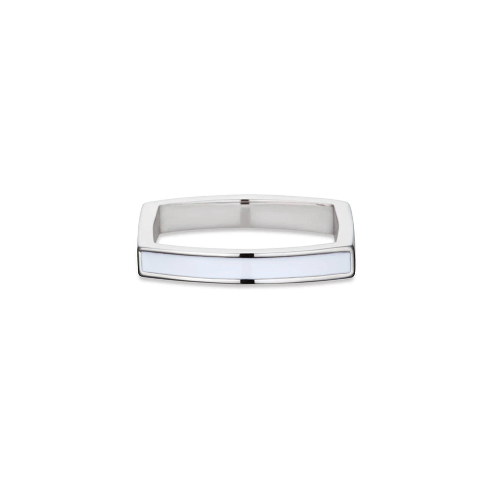 Pop White Square Ring