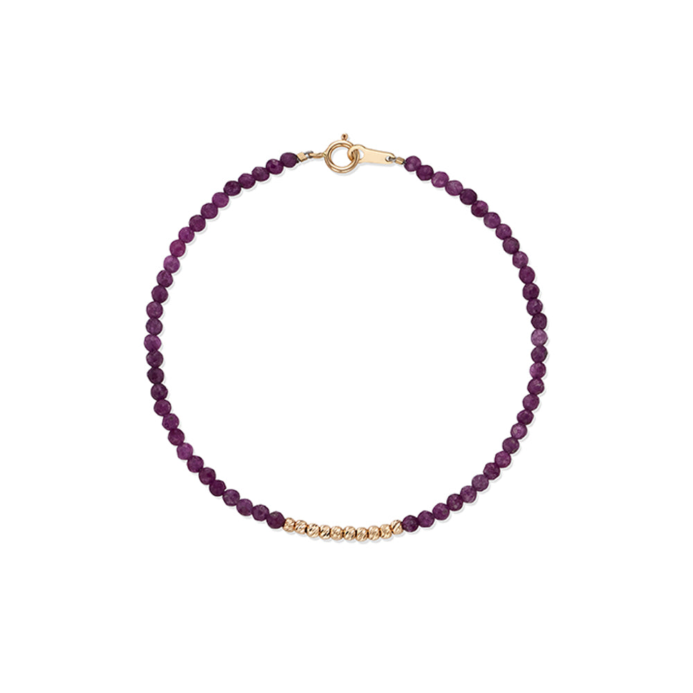 Natural Ruby Line Ball Bracelet