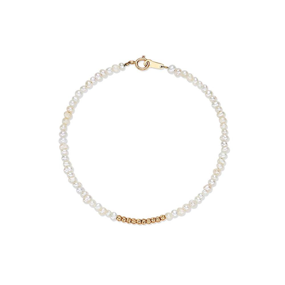 Freshwater Pearl Line Ball Bracelet