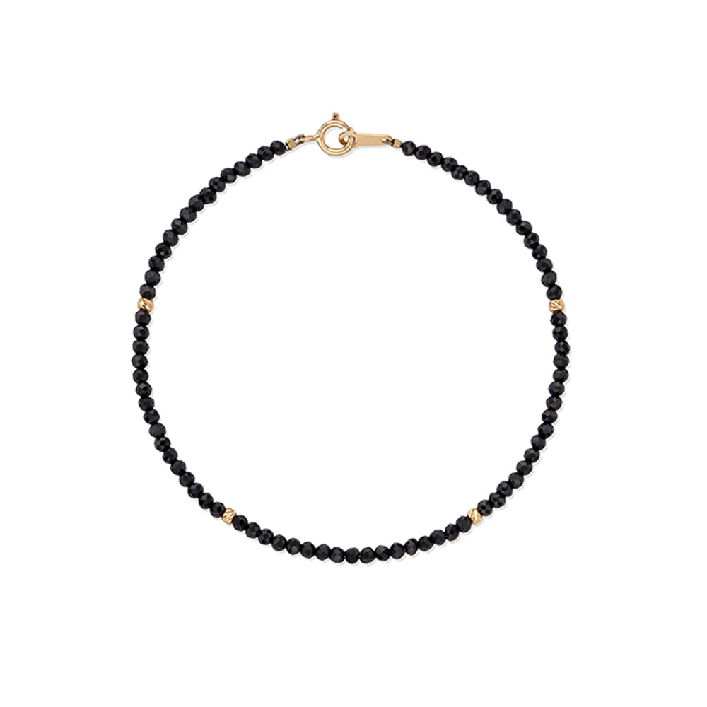 Black Spinel Slim Bracelet