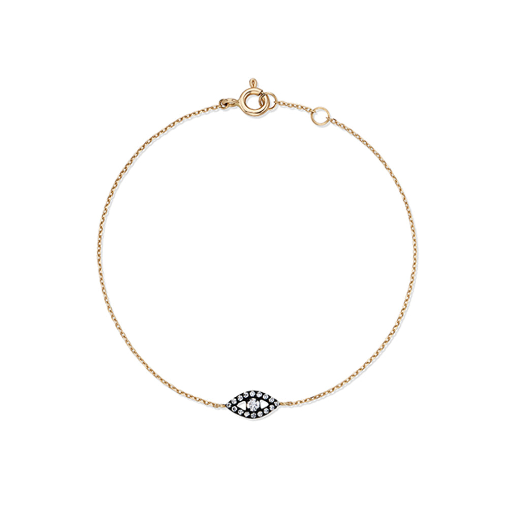 White Evil Eye Gold Bracelet