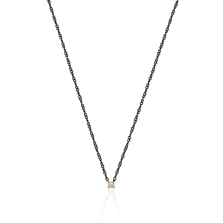 Delicated Diamond Black Gold Necklace