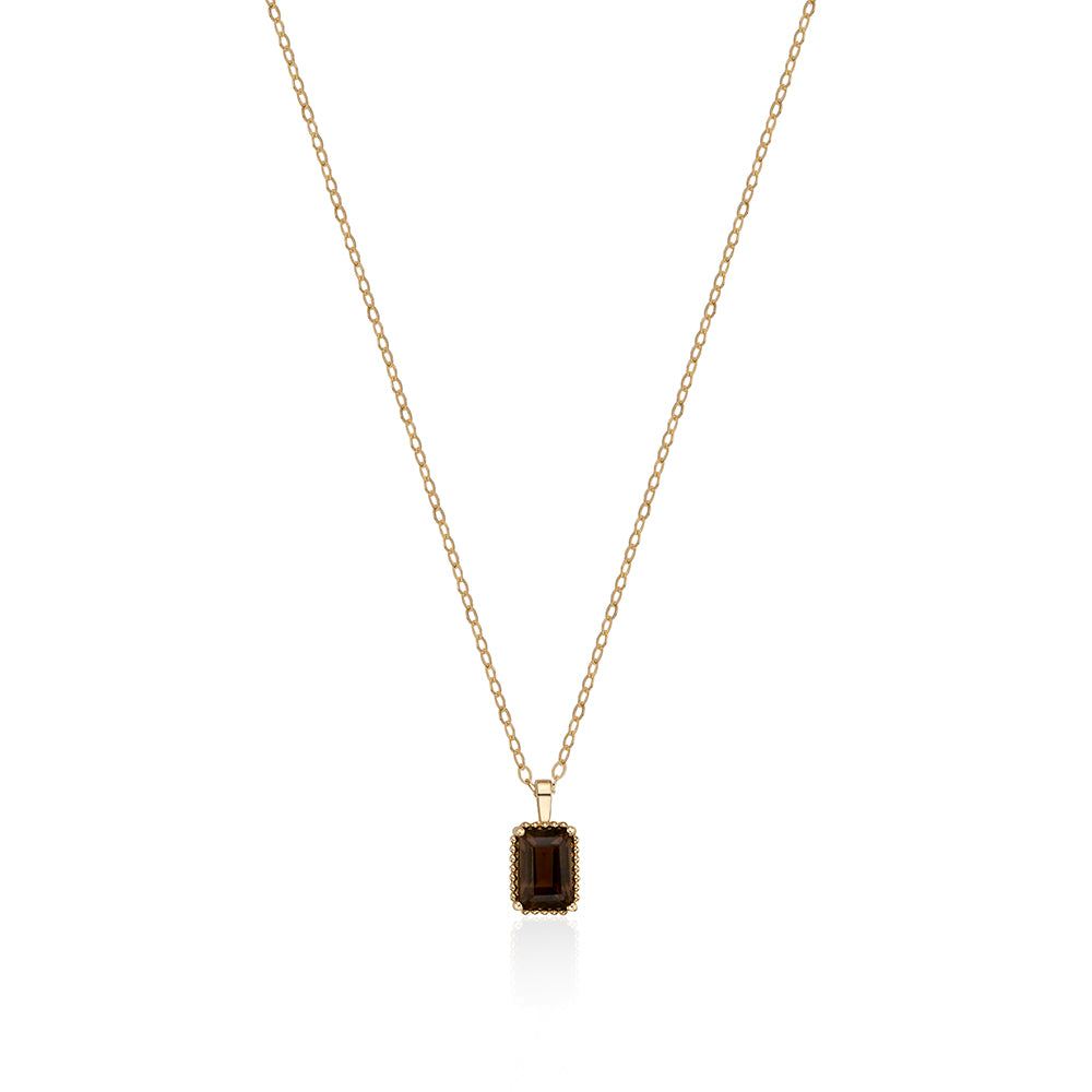 Smoky Quartz Gold Necklace