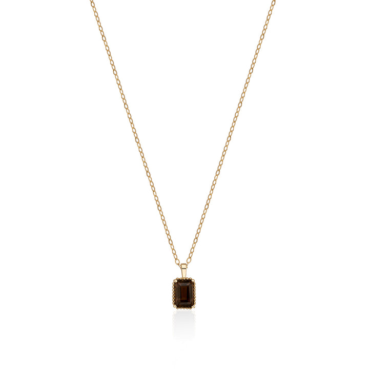 Smoky Quartz Gold Necklace