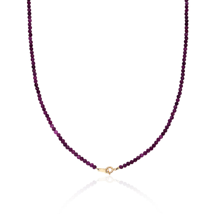 Natural Ruby Line Ball Necklace