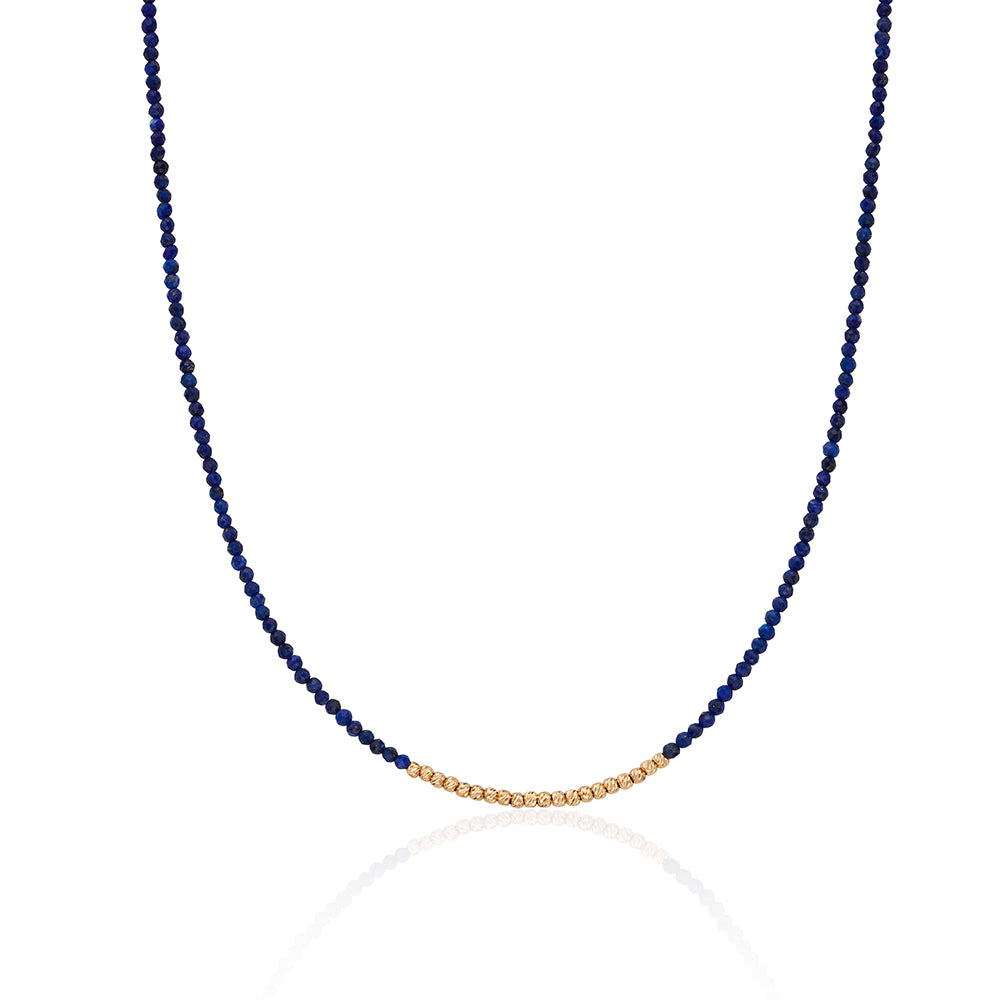 Lapis Lazuli Line Ball Necklace