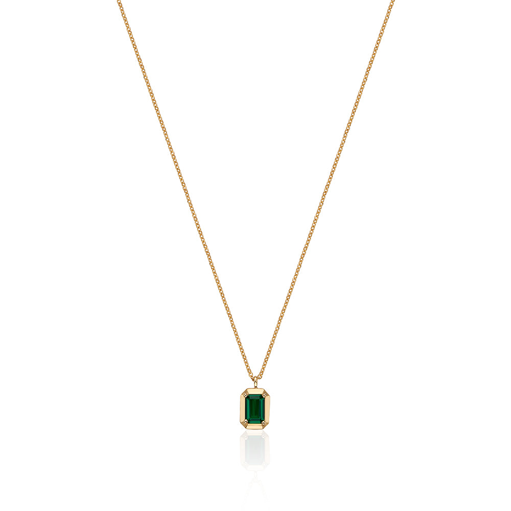 Green Frame Gold Necklace