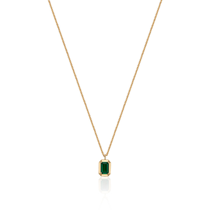 Green Frame Gold Necklace