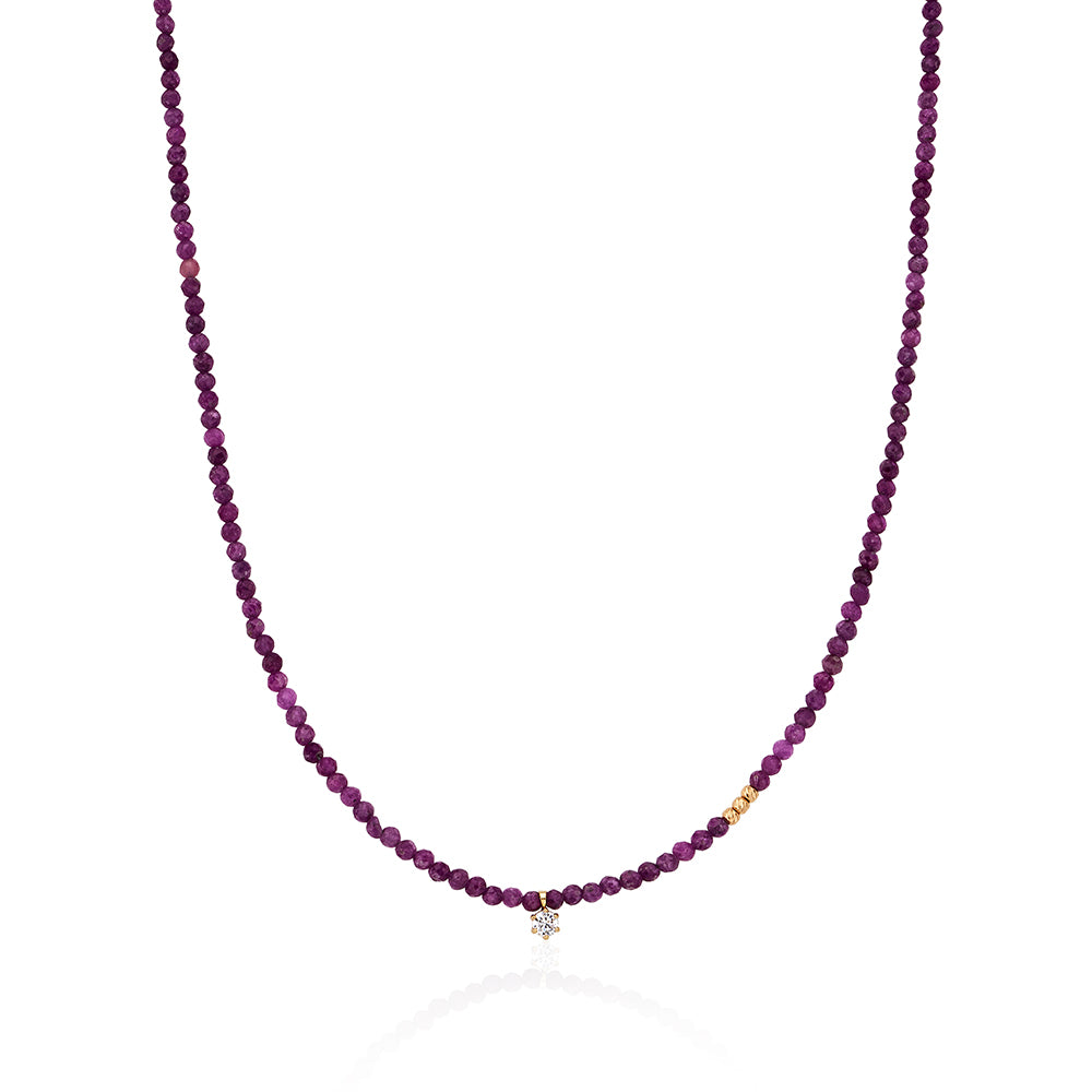 Natural Ruby Cubic Necklace