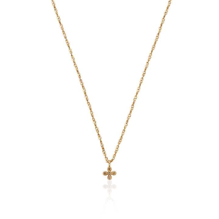 Mini Diamond Cross Gold Necklace