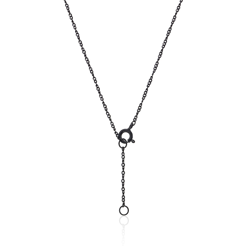 Rhombus Diamond Point Black Gold Necklace