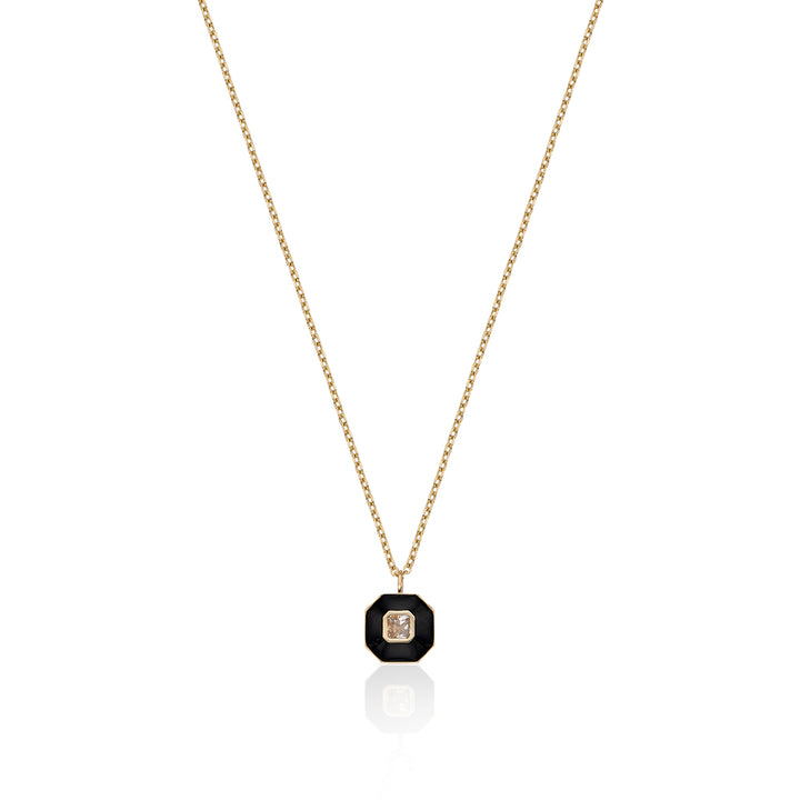 Onyx Octagon Point Necklace