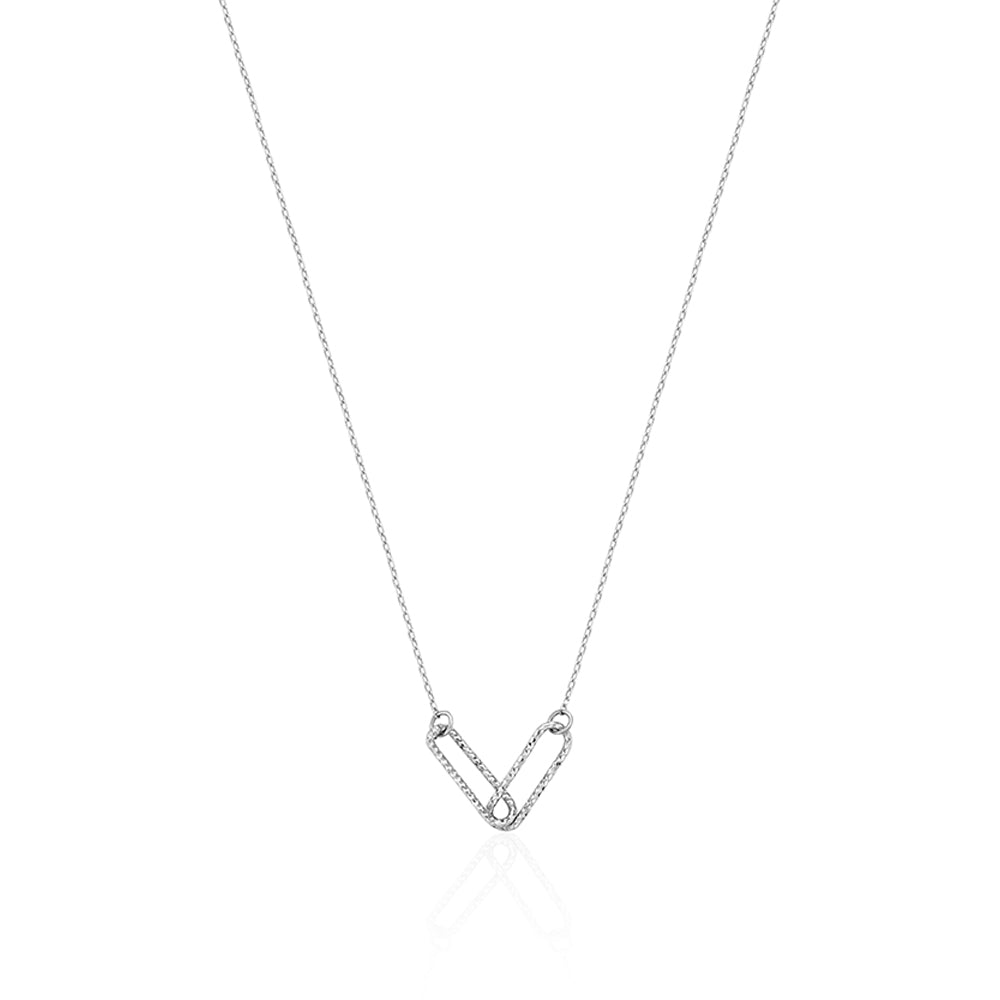 Linked Oval White Gold Necklace