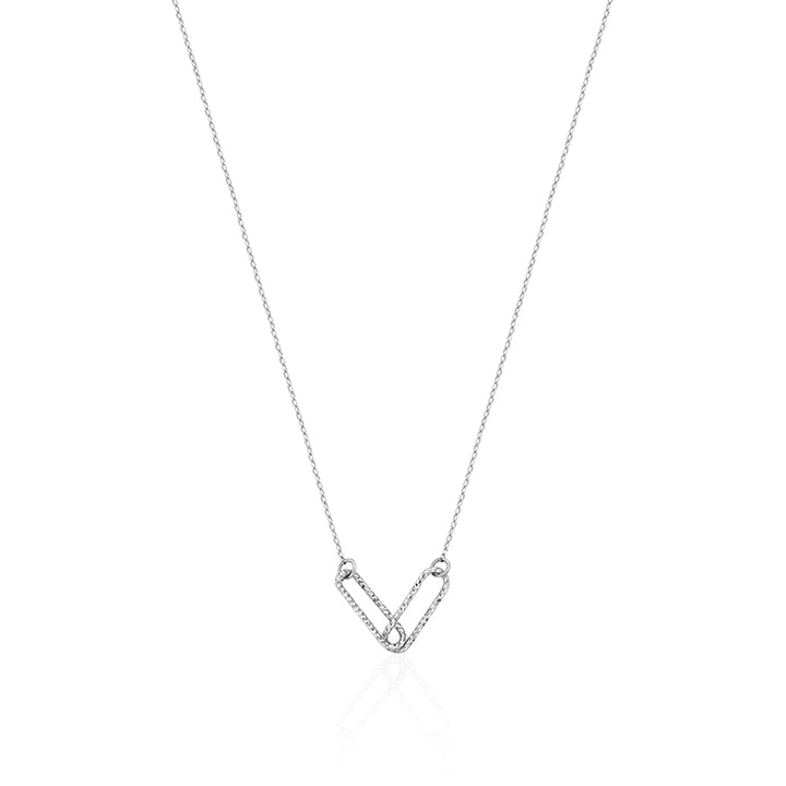 Linked Oval White Gold Necklace