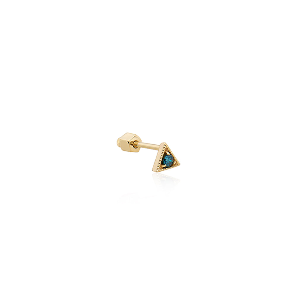 Blue Diamond Triangle Gold Piercing