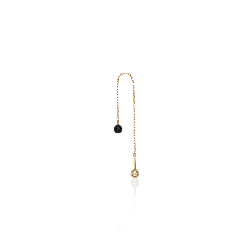 Black Spinel Chain Long Piercing