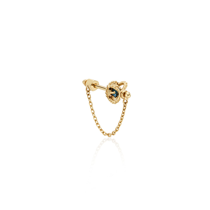 Blue Diamond Crown Chain Gold Piercing