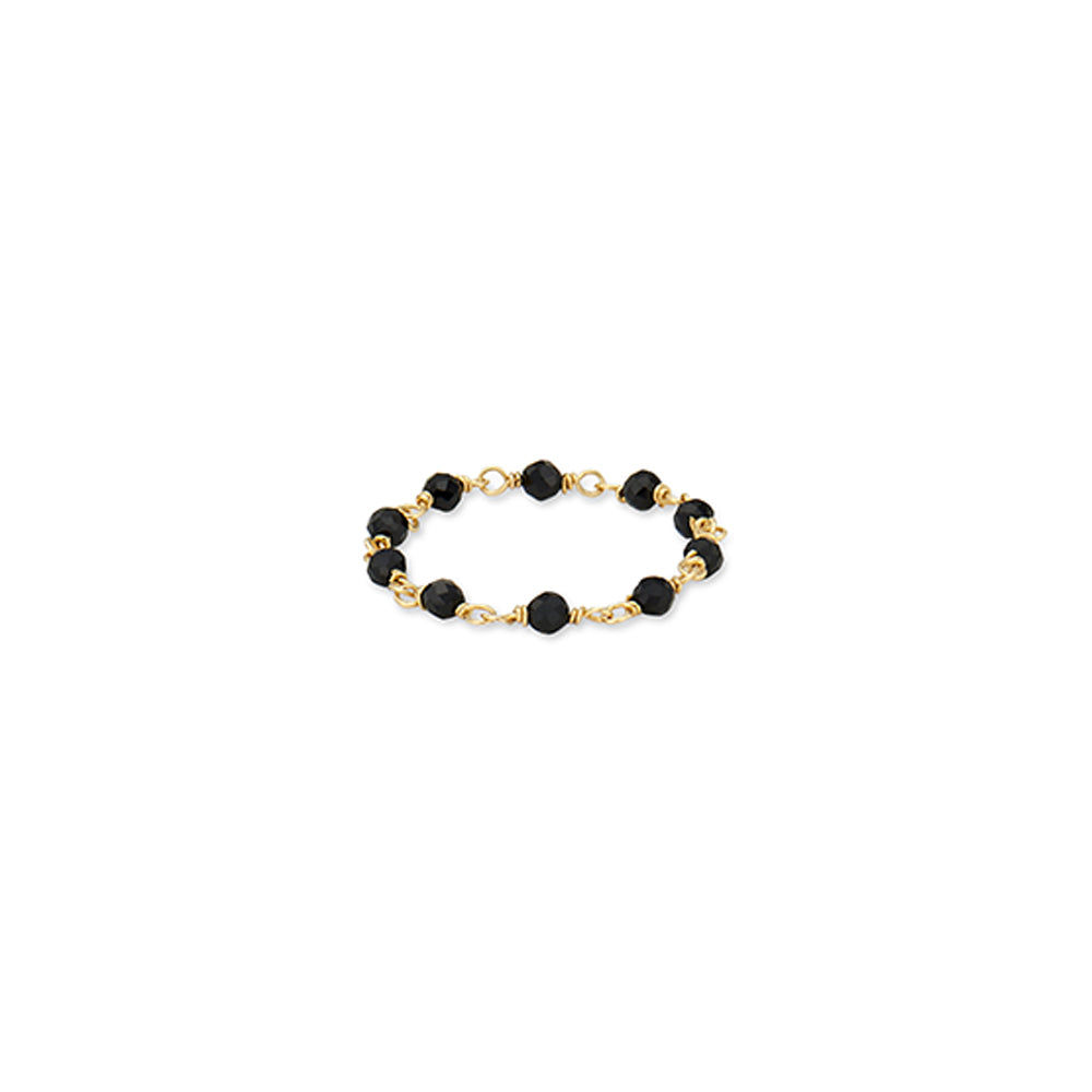 Black Spinel Gold Ring