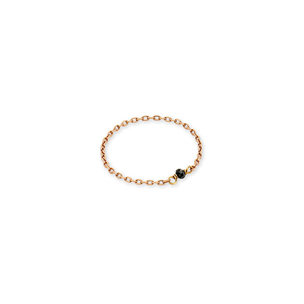 Black Diamond Chain Gold Ring