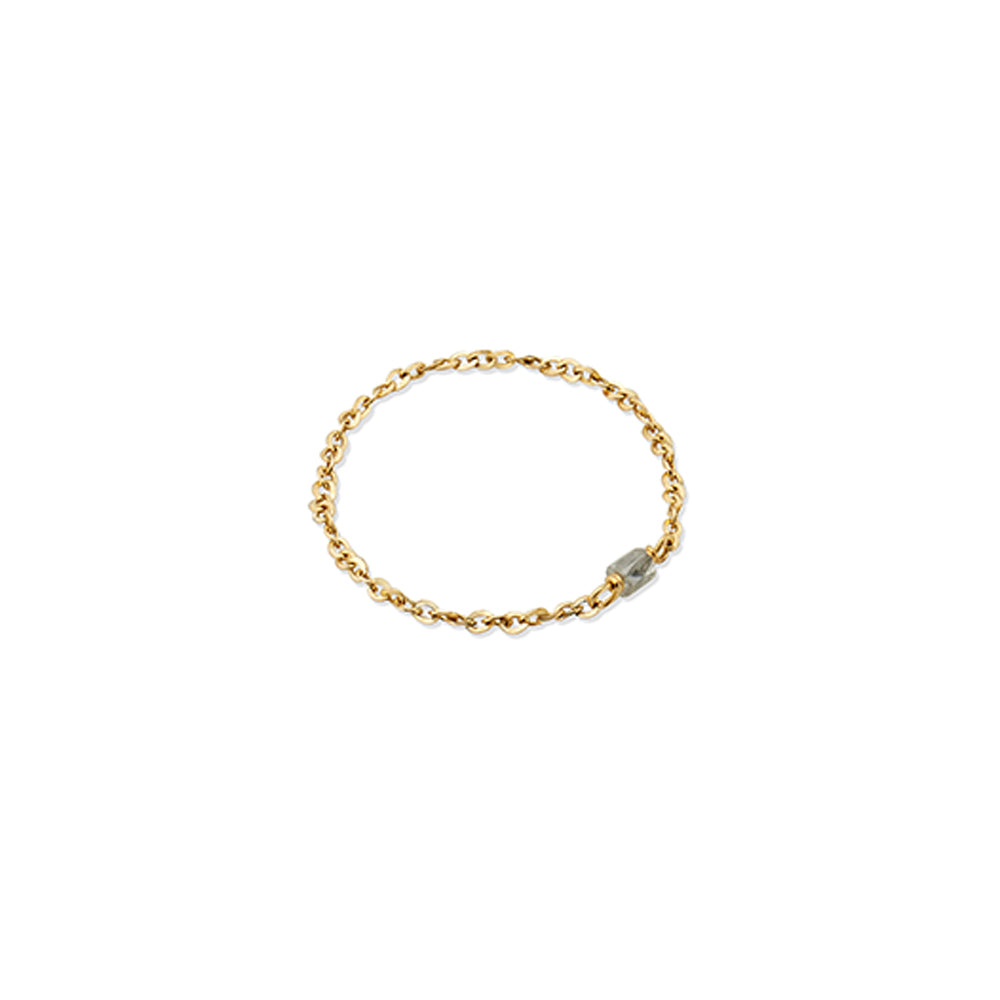 Delicated Grey Diamond Gold Chain Ring