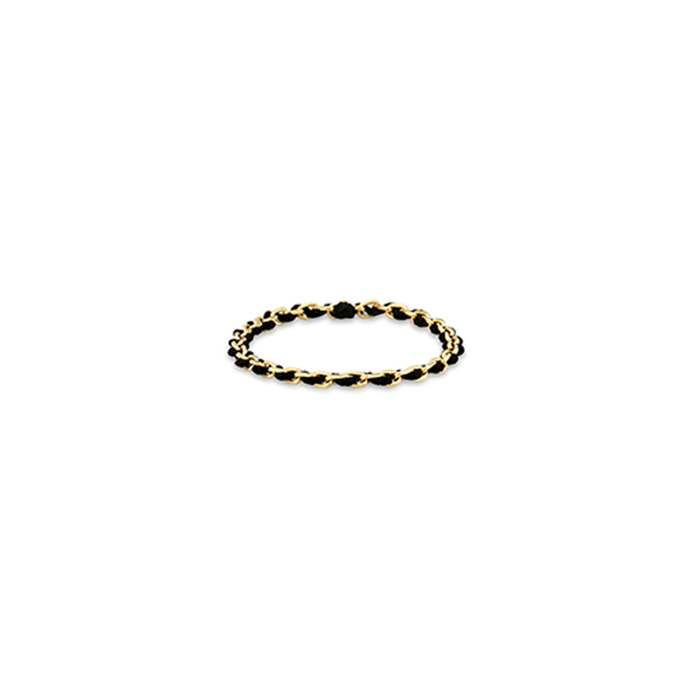 Black Knoted Gold Ring