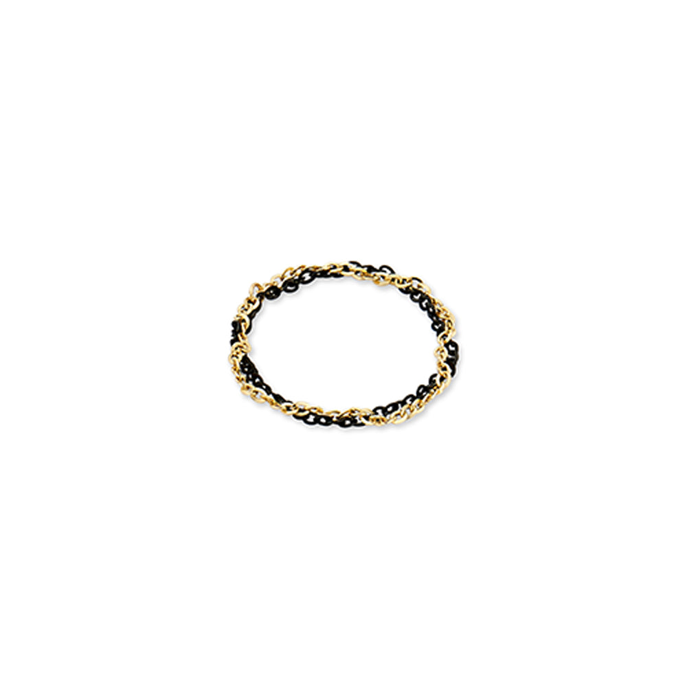 Black and Yellow Gold Chain Ring