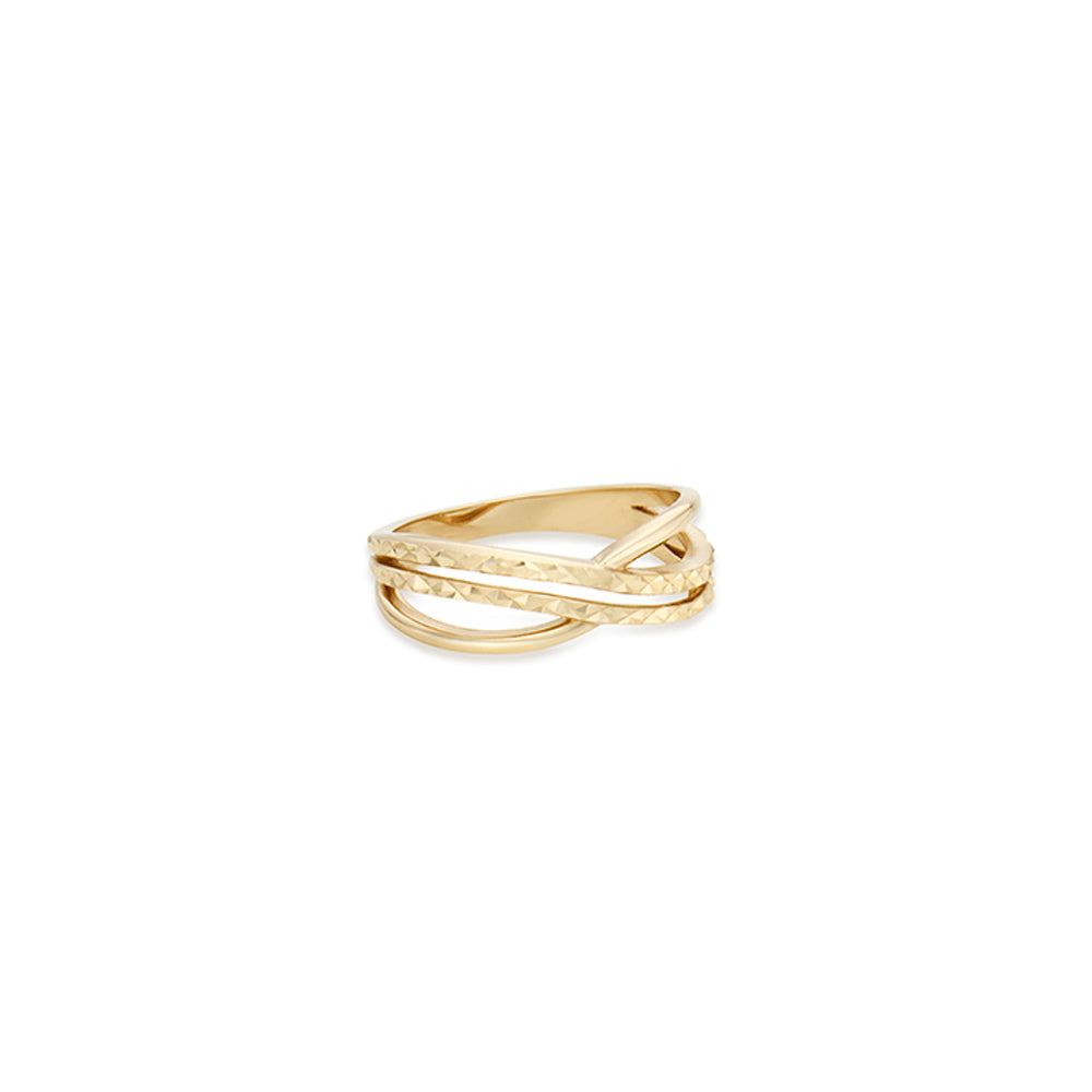 Double Cross Gold Ring