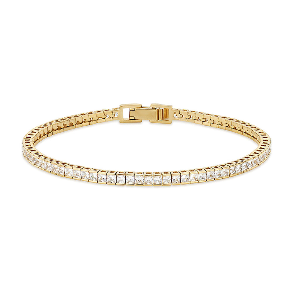 Bold White Square Tennis Bracelet