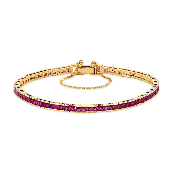 Ruby Square Tennis Bracelet