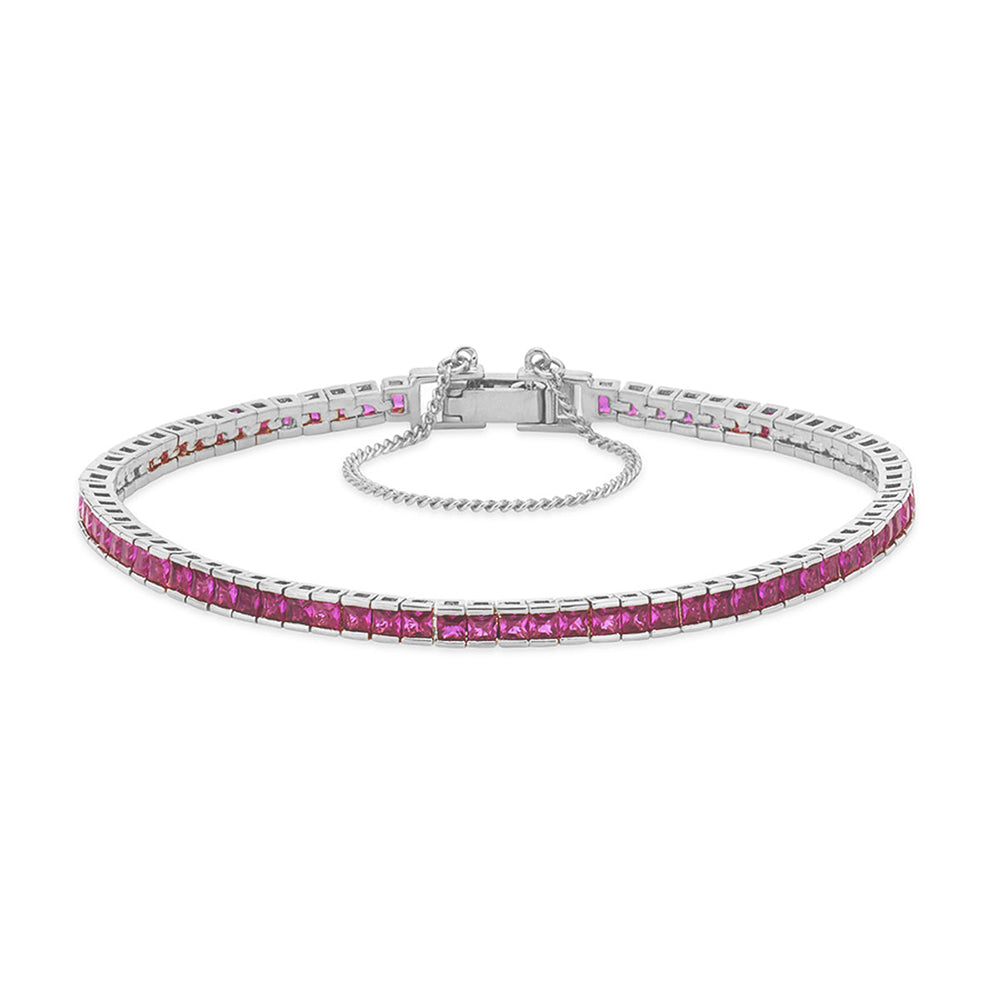 Ruby Square Tennis Bracelet