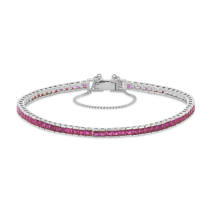 Ruby Square Tennis Bracelet