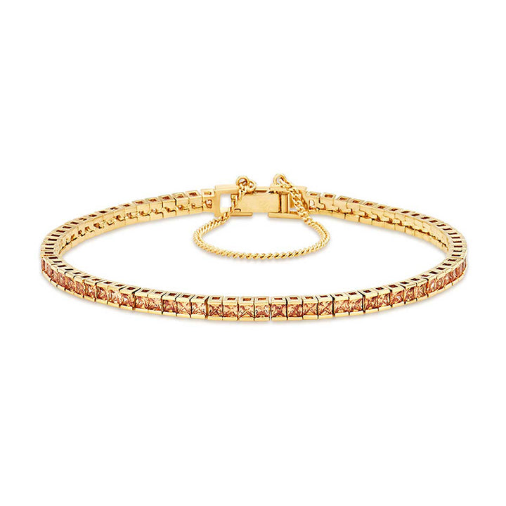 Champagne Square Tennis Bracelet