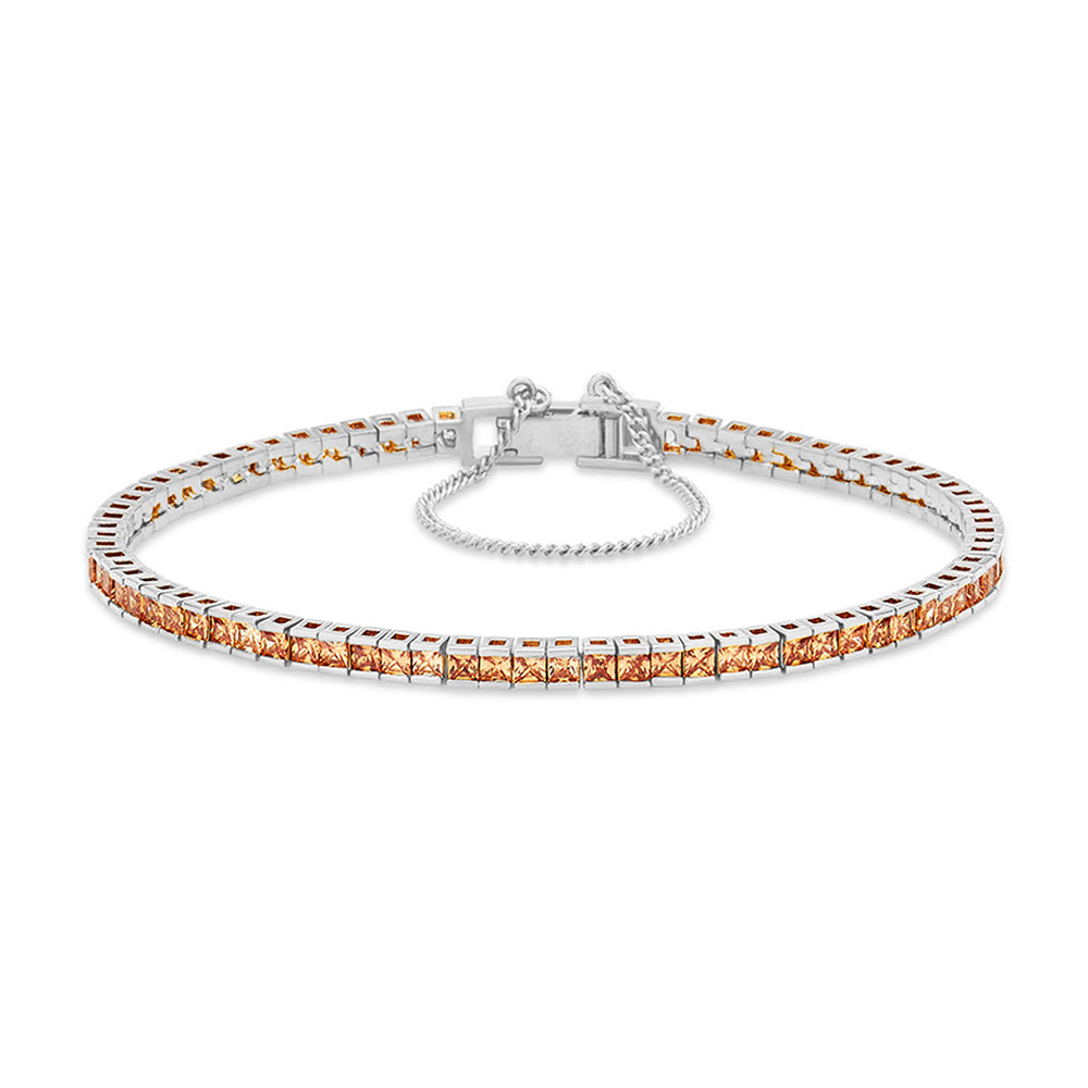 Champagne Square Tennis Bracelet