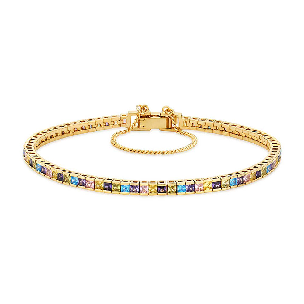 Pastel Square Tennis Bracelet