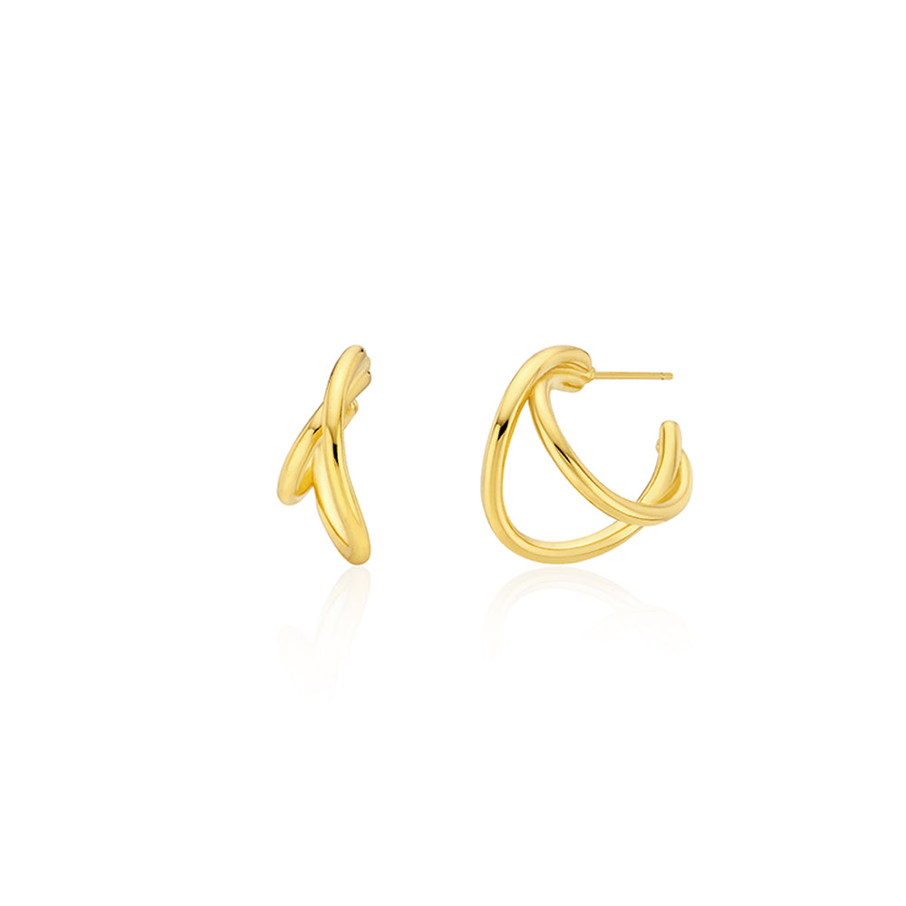 Double Round Twist Hoops