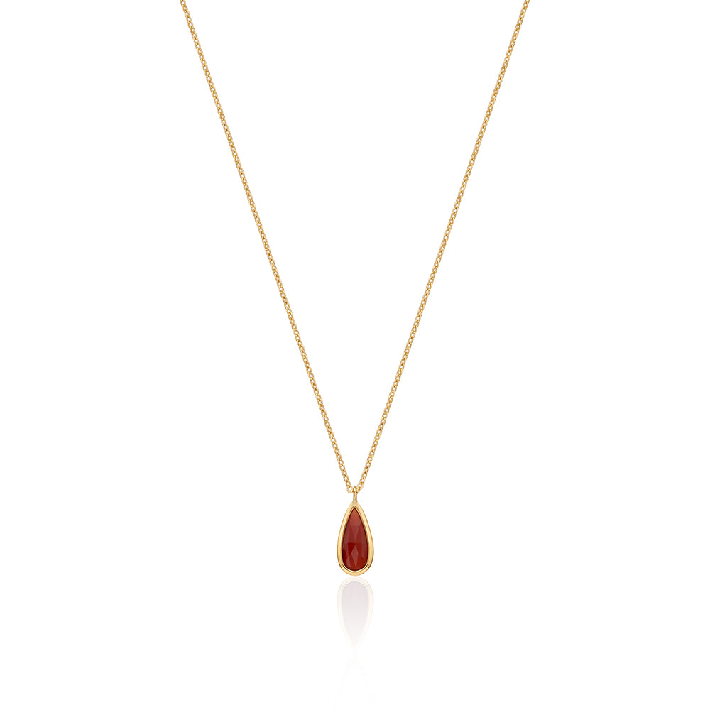 Red Onyx Raindrop Necklace