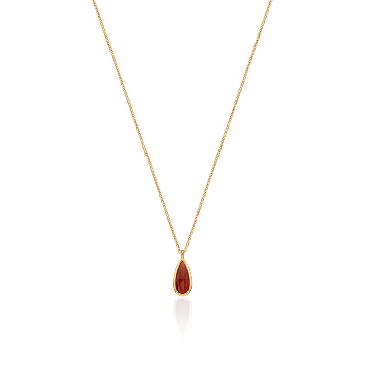 Red Onyx Raindrop Necklace