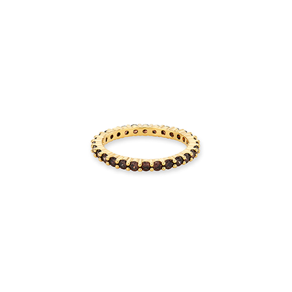 Cognac Eternity Cubic Ring