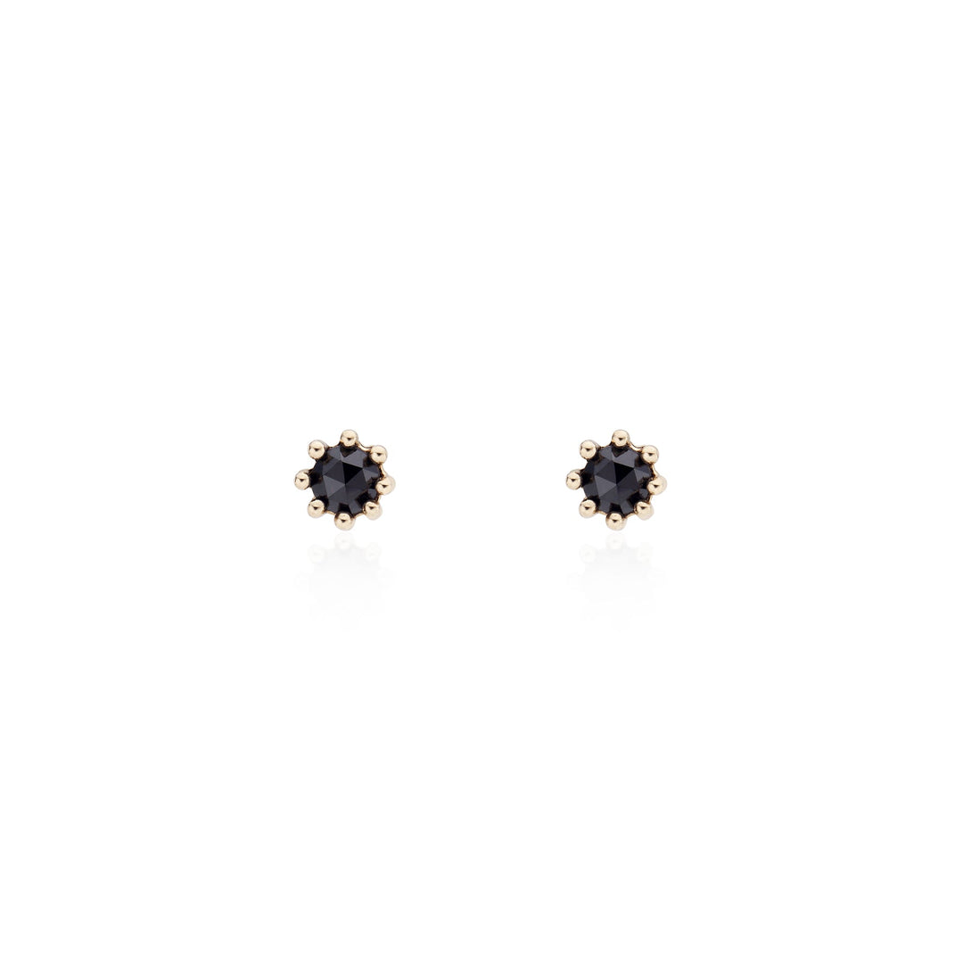 Octa Round Black Studs